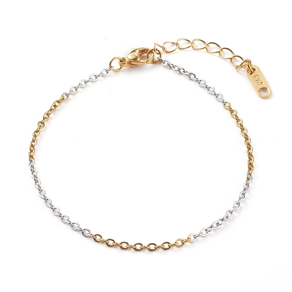 PandaHall 304 Stainless Steel Cable Chain Bracelets, with Lobster Claw Clasps, Golden & Stainless Steel Color, 7-1/4 inch(18.5cm) 304...
PandaHall 304 Stainless Steel Cable Chain Bracelets, with Lobster Claw Clasps, Golden & Stainless Steel Color, 7-1/4 inch(18.5cm) 304...