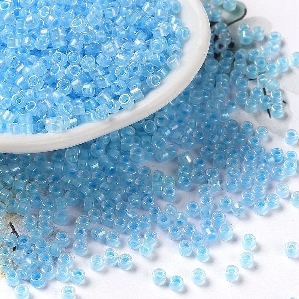 PandaHall Glass Seed Beads, Opaque Colours Rainbow, Cylinder, Light Sky Blue, 2.5x2mm, Hole: 1.4mm Glass
PandaHall Glass Seed Beads, Opaque Colours Rainbow, Cylinder, Light Sky Blue, 2.5x2mm, Hole: 1.4mm Glass