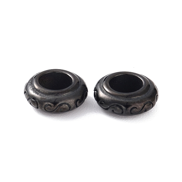 PandaHall Ion Plating(IP) 304 Stainless Steel European Beads, Large Hole Beads, Rondelle with Floral Pattern, Electrophoresis Black, 9x3.5mm...
PandaHall Ion Plating(IP) 304 Stainless Steel European Beads, Large Hole Beads, Rondelle with Floral Pattern, Electrophoresis Black, 9x3.5mm...