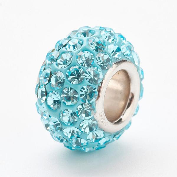 PandaHall Austrian Crystal European Beads, Large Hole Beads, 925 Sterling Silver Core, Rondelle, 202_Aquamarine, 11~12x7.5mm, Hole: 4.5mm..., Blue
PandaHall Austrian Crystal European Beads, Large Hole Beads, 925 Sterling Silver Core, Rondelle, 202_Aquamarine, 11~12x7.5mm, Hole: 4.5mm..., Blue