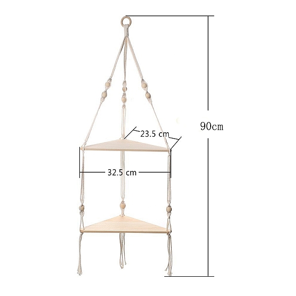 PandaHall 2-Tier Wooden Corner Shelf Wall Hanging, Cotton Rope Macrame Tassel Floating Shelves for Plants Pots Photo Frames, BurlyWood..., Orange
PandaHall 2-Tier Wooden Corner Shelf Wall Hanging, Cotton Rope Macrame Tassel Floating Shelves for Plants Pots Photo Frames, BurlyWood..., Orange