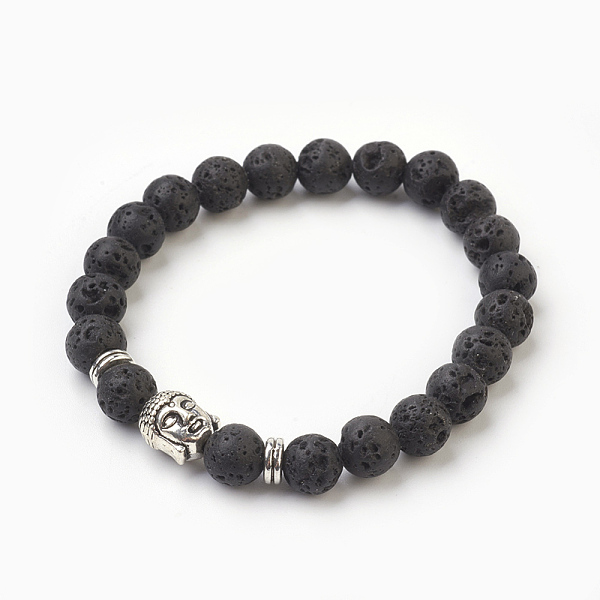 PandaHall Natural Lava Rock Beads Stretch Bracelets, with Alloy Findings, Buddha, Burlap Packing, Antique Silver, 2-1/8 inch(5.3cm), Bag...
PandaHall Natural Lava Rock Beads Stretch Bracelets, with Alloy Findings, Buddha, Burlap Packing, Antique Silver, 2-1/8 inch(5.3cm), Bag...