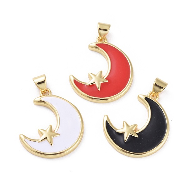 PandaHall Enamel Pendants, with Brass Findings, Moon with Star, Golden, Mixed Color, 23x20x3mm, Hole: 3.5x5.5mm Brass+Enamel Moon Multicolor
PandaHall Enamel Pendants, with Brass Findings, Moon with Star, Golden, Mixed Color, 23x20x3mm, Hole: 3.5x5.5mm Brass+Enamel Moon Multicolor