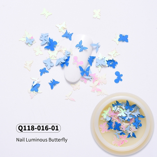 PandaHall Noctilucent Plastic Cabochons, Nail Art Decorations Accessories for Women, Mixed Butterfly, Blue, 3~5x4~7x0.1mm, 50pcs/box Plastic...
PandaHall Noctilucent Plastic Cabochons, Nail Art Decorations Accessories for Women, Mixed Butterfly, Blue, 3~5x4~7x0.1mm, 50pcs/box Plastic...