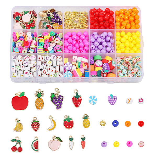 PandaHall CHGCRAFT 1262Pcs Polymer Clay Beads Fruits Beads DIY Kit Colorful Spacer Beads Pineapple Carrot Cherry Alloy Enamel Pendants...
PandaHall CHGCRAFT 1262Pcs Polymer Clay Beads Fruits Beads DIY Kit Colorful Spacer Beads Pineapple Carrot Cherry Alloy Enamel Pendants...