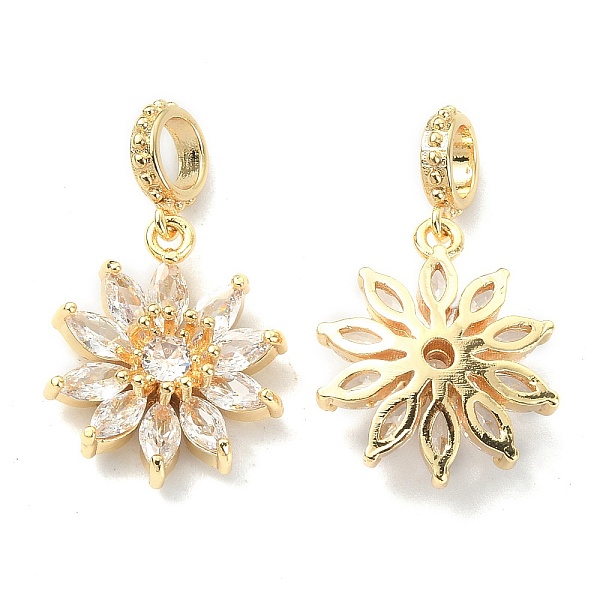 PandaHall Brass Pave Clear Cubic Zirconia European Dangle Charms, Large Hole Beads, Flower, Real 18K Gold Plated, 25mm, Flower: 17.5x15x6mm...
PandaHall Brass Pave Clear Cubic Zirconia European Dangle Charms, Large Hole Beads, Flower, Real 18K Gold Plated, 25mm, Flower: 17.5x15x6mm...