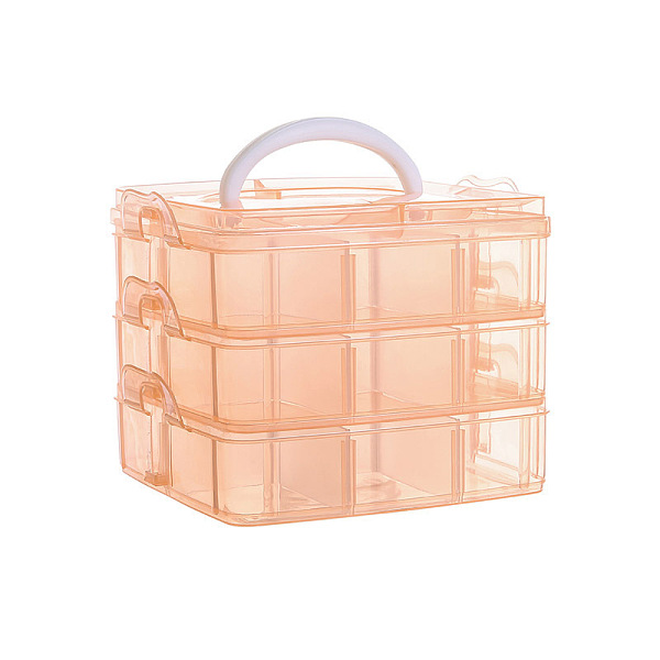 PandaHall 3-Tier Transparent Plastic Storage Container Box, Stackable Organizer Box with Dividers & Handle, Square, Light Salmon, 15x15x12cm..., Red
PandaHall 3-Tier Transparent Plastic Storage Container Box, Stackable Organizer Box with Dividers & Handle, Square, Light Salmon, 15x15x12cm..., Red
