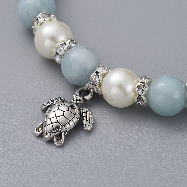 PandaHall Stretch Charm Bracelets, with Natural Aquamarine Beads, Glass Pearl Beads, Zinc Alloy Charms and Brass Rhinestone Spacer Beads..., Clear
PandaHall Stretch Charm Bracelets, with Natural Aquamarine Beads, Glass Pearl Beads, Zinc Alloy Charms and Brass Rhinestone Spacer Beads..., Clear