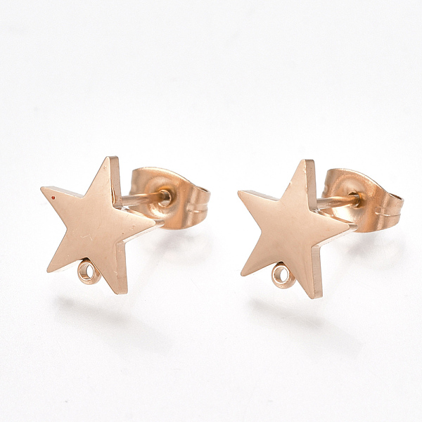 PandaHall Vacuum Plating 304 Stainless Steel Stud Earring Findings, with Loop and Flat Plate, Ear Nuts/Earring Backs, Star, Rose Gold...
PandaHall Vacuum Plating 304 Stainless Steel Stud Earring Findings, with Loop and Flat Plate, Ear Nuts/Earring Backs, Star, Rose Gold...