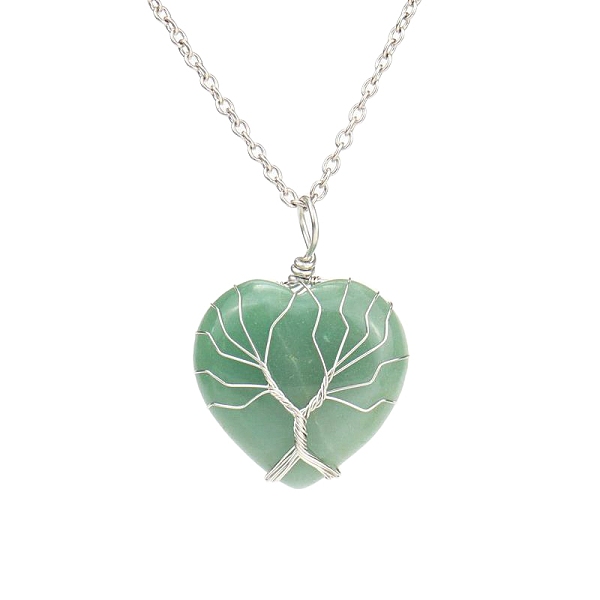 PandaHall Natural Green Aventurine Heart Pendant Necklaces, Platinum Copper Wire Wrap Necklace, 20.47 inch(52cm) Green Aventurine Heart
PandaHall Natural Green Aventurine Heart Pendant Necklaces, Platinum Copper Wire Wrap Necklace, 20.47 inch(52cm) Green Aventurine Heart