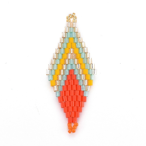 PandaHall MIYUKI & TOHO Handmade Japanese Seed Beads Links, Loom Pattern, Rhombus, Orange Red, 43~45x17.6~18.1x1.7~2mm, Hole: 1.2~1.5mm...
PandaHall MIYUKI & TOHO Handmade Japanese Seed Beads Links, Loom Pattern, Rhombus, Orange Red, 43~45x17.6~18.1x1.7~2mm, Hole: 1.2~1.5mm...