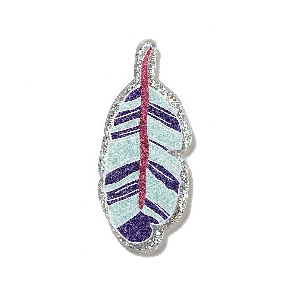 PandaHall Acrylic Pendants, with Glitter Powder, Feather, Light Cyan, 54.5x21.5x2mm, Hole: 1.8mm Acrylic Feather
PandaHall Acrylic Pendants, with Glitter Powder, Feather, Light Cyan, 54.5x21.5x2mm, Hole: 1.8mm Acrylic Feather