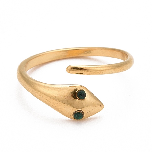 PandaHall Ion Plating(IP) 304 Stainless Steel Snake Wrap Open Cuff Ring with Rhinestone for Women, Golden, Emerald, US Size 7(17.3mm)..., Green
PandaHall Ion Plating(IP) 304 Stainless Steel Snake Wrap Open Cuff Ring with Rhinestone for Women, Golden, Emerald, US Size 7(17.3mm)..., Green