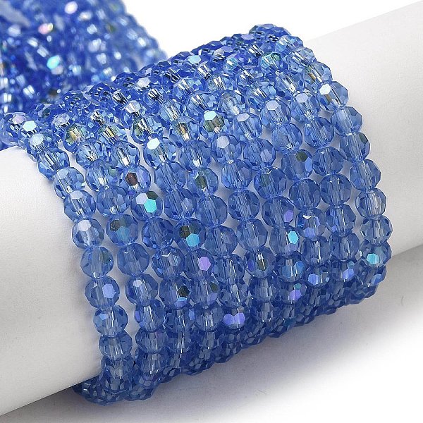 PandaHall Electroplate Transparent Glass Beads Strands, Faceted, Round, Rainbow Plated, Light Blue, 4mm, Hole: 0.7mm, about 87~93pcs/strand...
PandaHall Electroplate Transparent Glass Beads Strands, Faceted, Round, Rainbow Plated, Light Blue, 4mm, Hole: 0.7mm, about 87~93pcs/strand...