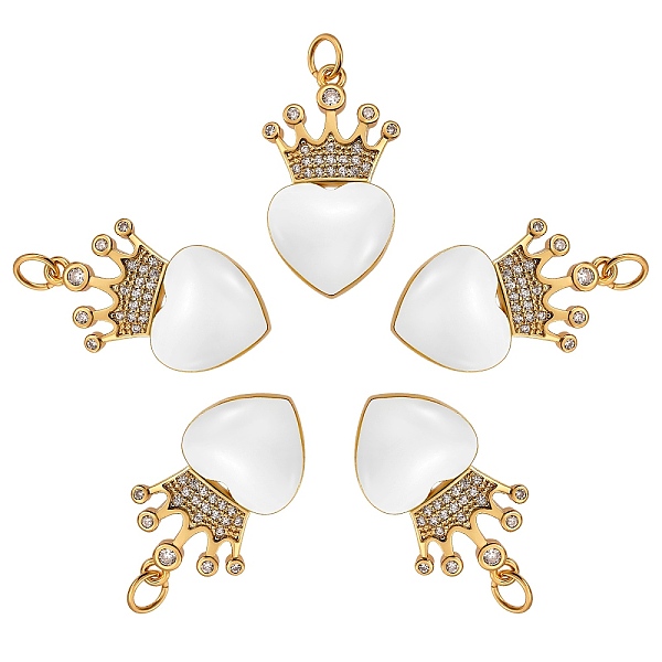 PandaHall 5Pcs Eco-Friendly Brass Micro Pave Cubic Zirconia Pendants, with Enamel & Jump Ring, Real 18K Gold Plated, Long-Lasting Plated..., White
PandaHall 5Pcs Eco-Friendly Brass Micro Pave Cubic Zirconia Pendants, with Enamel & Jump Ring, Real 18K Gold Plated, Long-Lasting Plated..., White
