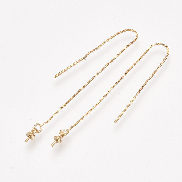 PandaHall Brass Stud Earring Findings, Ear Threads and Cup Pearl Bail Pin, For Half Drilled Bead, Real 18K Gold Plated, 88x0.6mm, Pin: 0.8mm...
PandaHall Brass Stud Earring Findings, Ear Threads and Cup Pearl Bail Pin, For Half Drilled Bead, Real 18K Gold Plated, 88x0.6mm, Pin: 0.8mm...