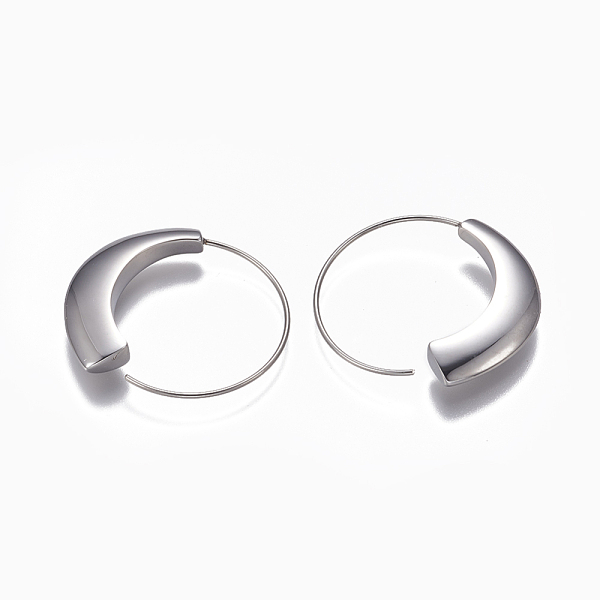 PandaHall 304 Stainless Steel Hoop Earrings, Hypoallergenic Earrings, Curved, Stainless Steel Color, 33x30x4.5mm, Pin: 1mm 304 Stainless...
PandaHall 304 Stainless Steel Hoop Earrings, Hypoallergenic Earrings, Curved, Stainless Steel Color, 33x30x4.5mm, Pin: 1mm 304 Stainless...