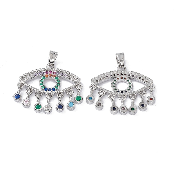 PandaHall Brass Colorful Cubic Zirconia Pendants, with Jump Ring, Eye Charms, Platinum, 21x23x2mm, Hole: 3mm Brass+Cubic Zirconia Eye
PandaHall Brass Colorful Cubic Zirconia Pendants, with Jump Ring, Eye Charms, Platinum, 21x23x2mm, Hole: 3mm Brass+Cubic Zirconia Eye
