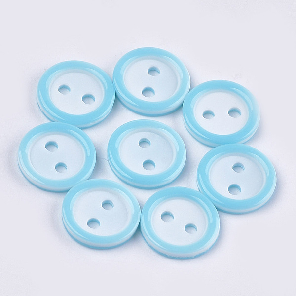 PandaHall Resin Buttons, 2-Hole, Flat Round, Sky Blue, 11x2mm, Hole: 1.8mm, about 1000pcs/bag Resin Flat Round Blue
PandaHall Resin Buttons, 2-Hole, Flat Round, Sky Blue, 11x2mm, Hole: 1.8mm, about 1000pcs/bag Resin Flat Round Blue