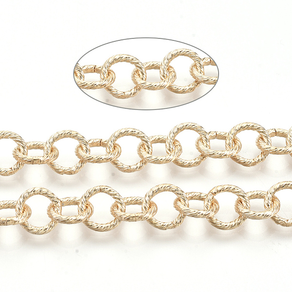 PandaHall Iron Rolo Chains, Belcher Chain, Unwelded, with Spool, Textured, Light Gold, Link: 9x1.5mm, about 39.37 Feet(12m)/roll Iron
PandaHall Iron Rolo Chains, Belcher Chain, Unwelded, with Spool, Textured, Light Gold, Link: 9x1.5mm, about 39.37 Feet(12m)/roll Iron