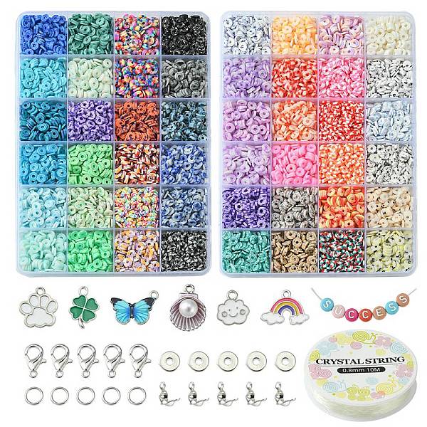 PandaHall DIY Heishi Surfer Bracelet Making Kit, Including Polymer Clay Disc Beads, Rainbow & Clover & Butterfly Alloy Enamel Pendants..., Multicolor
PandaHall DIY Heishi Surfer Bracelet Making Kit, Including Polymer Clay Disc Beads, Rainbow & Clover & Butterfly Alloy Enamel Pendants..., Multicolor