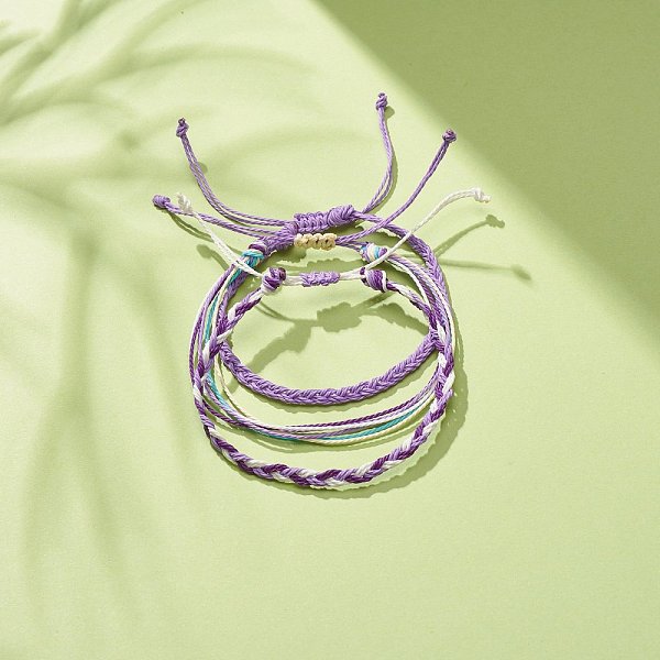 PandaHall 3Pcs 3 Style Waxed Polyester Braided Bracelets Sets, Multi-string Cord Bracelets for Women, Purple, Inner Diameter: 2-1/4~3-3/8...
PandaHall 3Pcs 3 Style Waxed Polyester Braided Bracelets Sets, Multi-string Cord Bracelets for Women, Purple, Inner Diameter: 2-1/4~3-3/8...