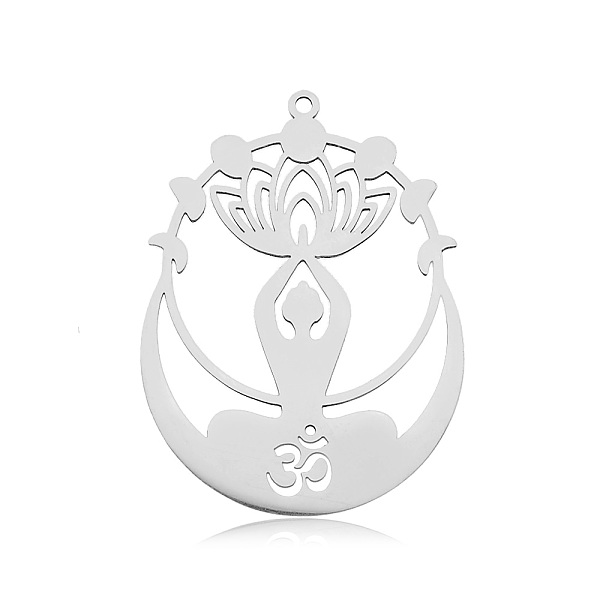 PandaHall 201 Stainless Steel Yoga Theme Pendants, Laser Cut, Lotus with Human, Stainless Steel Color, 43x32x1mm, Hole: 1.6mm 201 Stainless...
PandaHall 201 Stainless Steel Yoga Theme Pendants, Laser Cut, Lotus with Human, Stainless Steel Color, 43x32x1mm, Hole: 1.6mm 201 Stainless...