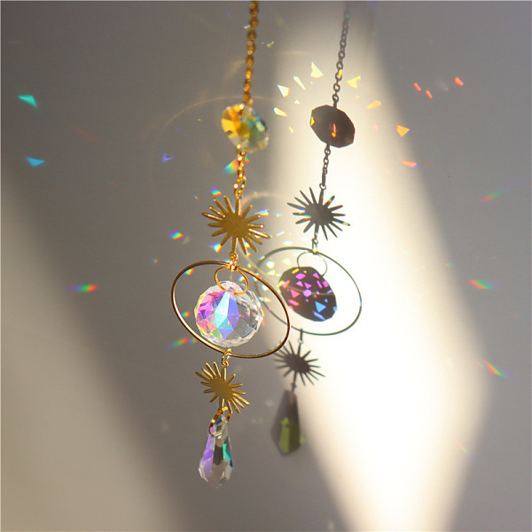 PandaHall Quartz Crystal Big Pendant Decorations, Hanging Sun Catchers, Sun, Clear AB, 42cm Quartz Crystal Sun White
PandaHall Quartz Crystal Big Pendant Decorations, Hanging Sun Catchers, Sun, Clear AB, 42cm Quartz Crystal Sun White