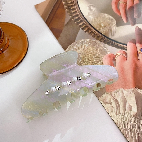 PandaHall Cellulose Acetate(Resin) Claw Hair Clip, Rhinestones Pearl Style for Women Girls, Aqua, 94x42x41mm Cellulose Acetate Rectangle..., Cyan
PandaHall Cellulose Acetate(Resin) Claw Hair Clip, Rhinestones Pearl Style for Women Girls, Aqua, 94x42x41mm Cellulose Acetate Rectangle..., Cyan