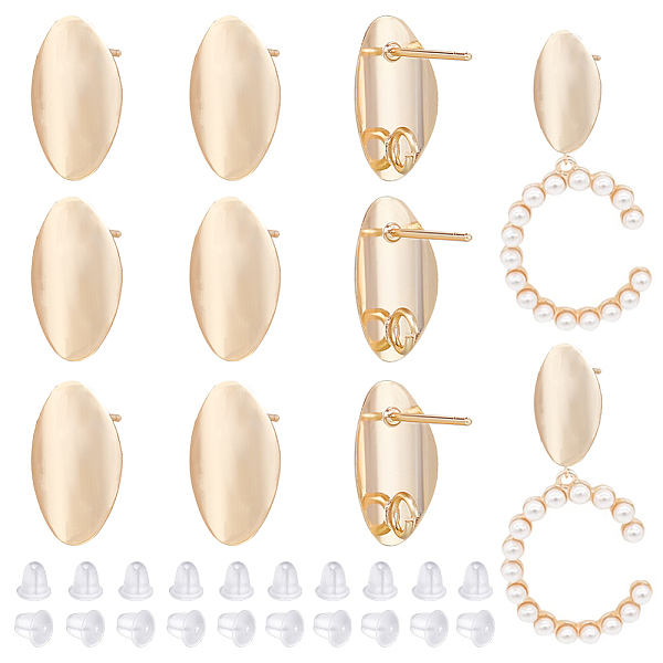 PandaHall BENECREAT 12Pcs Brass Oval Stud Earring Findings, with Vertical Loops and 30pcs Plastic Ear Nuts, Real 18K Gold Plated, 14x8mm...
PandaHall BENECREAT 12Pcs Brass Oval Stud Earring Findings, with Vertical Loops and 30pcs Plastic Ear Nuts, Real 18K Gold Plated, 14x8mm...