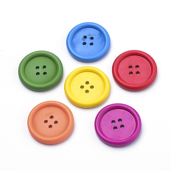 PandaHall 4-Hole Wooden Buttons, Flat Round, Dyed, Mixed Color, 14.5~15x4mm, Hole: 1.5mm Wood Flat Round Multicolor
PandaHall 4-Hole Wooden Buttons, Flat Round, Dyed, Mixed Color, 14.5~15x4mm, Hole: 1.5mm Wood Flat Round Multicolor
