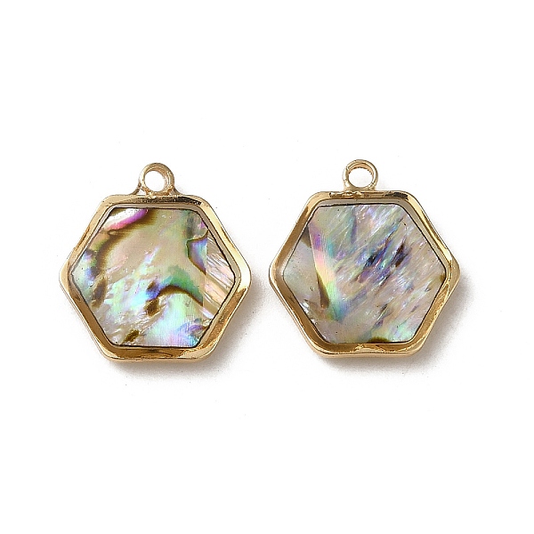 PandaHall Natural Paua Shell Resin Hexagon Charms, with Brass Findings, Golden, 14.5x13.5x3.5mm, Hole: 1.5mm Paua Shell Hexagon
PandaHall Natural Paua Shell Resin Hexagon Charms, with Brass Findings, Golden, 14.5x13.5x3.5mm, Hole: 1.5mm Paua Shell Hexagon