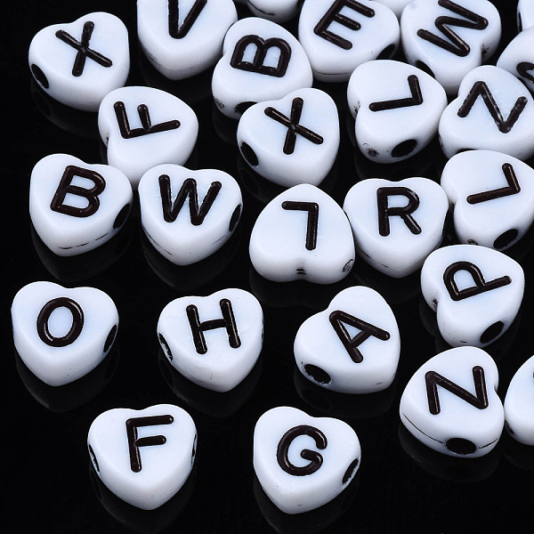 PandaHall Opaque Acrylic Beads, Heart, White & Black, Random Mixed Letters, 7x7x3mm, Hole: 1.8mm, about 4129pcs/500g Acrylic Letter White
PandaHall Opaque Acrylic Beads, Heart, White & Black, Random Mixed Letters, 7x7x3mm, Hole: 1.8mm, about 4129pcs/500g Acrylic Letter White