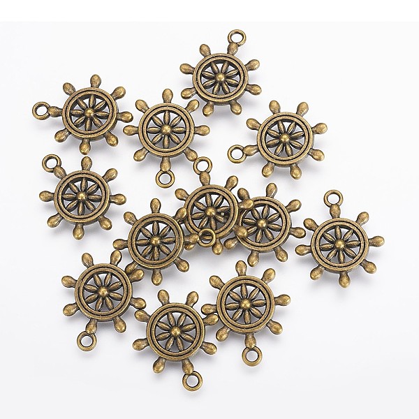 PandaHall Tibetan Style Alloy Pendants, Ship's Wheel, Cadmium Free & Nickel Free & Lead Free, Antique Bronze, 23x19x3.5mm, Hole: 2mm Alloy...
PandaHall Tibetan Style Alloy Pendants, Ship's Wheel, Cadmium Free & Nickel Free & Lead Free, Antique Bronze, 23x19x3.5mm, Hole: 2mm Alloy...