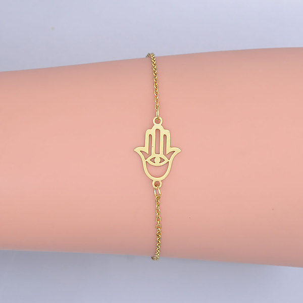 PandaHall 201 Stainless Steel Link Bracelets, with Lobster Claw Clasps, Hamsa Hand, Golden, 6-7/8 inch(17.5~17.6cm) 201 Stainless Steel
PandaHall 201 Stainless Steel Link Bracelets, with Lobster Claw Clasps, Hamsa Hand, Golden, 6-7/8 inch(17.5~17.6cm) 201 Stainless Steel