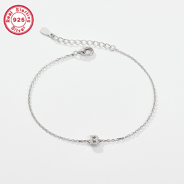 PandaHall Rhodium Plated 925 Sterling Silver Letter Cubic Zirconia Link Bracelets, Cable Chains Bracelets for Women, Letter B, 6-1/4 inch..., Clear
PandaHall Rhodium Plated 925 Sterling Silver Letter Cubic Zirconia Link Bracelets, Cable Chains Bracelets for Women, Letter B, 6-1/4 inch..., Clear