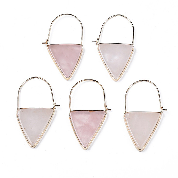PandaHall Natural Rose Quartz Triangle Dangle Hoop Earrings, Brass Drop Earrings for Women, Light Gold, 43~45x23~26x3.5mm, Pin: 0.8mm Rose...
PandaHall Natural Rose Quartz Triangle Dangle Hoop Earrings, Brass Drop Earrings for Women, Light Gold, 43~45x23~26x3.5mm, Pin: 0.8mm Rose...