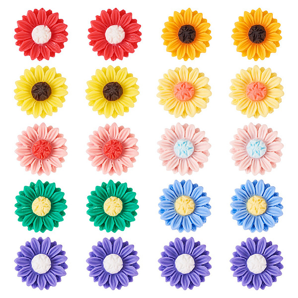 PandaHall 54Pcs 9 Styles Opaque Resin Cabochons, Sunflower, Mixed Color, 15~16x5mm, 6pcs/style Resin Flower Multicolor
PandaHall 54Pcs 9 Styles Opaque Resin Cabochons, Sunflower, Mixed Color, 15~16x5mm, 6pcs/style Resin Flower Multicolor