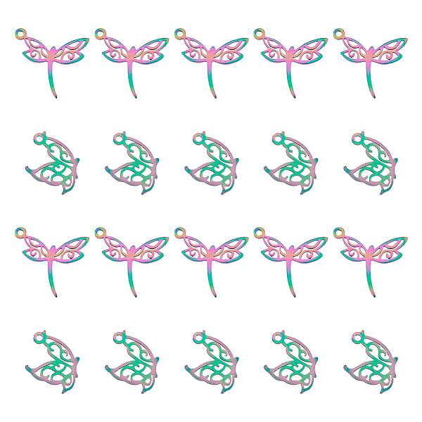 PandaHall DICOSMETIC 20Pcs 2 Styles 201 Stainless Steel Pendants, Butterfly & Dragonfly, Laser Cut, Rainbow Color, 15x12.5~17.5x1mm, Hole...
PandaHall DICOSMETIC 20Pcs 2 Styles 201 Stainless Steel Pendants, Butterfly & Dragonfly, Laser Cut, Rainbow Color, 15x12.5~17.5x1mm, Hole...