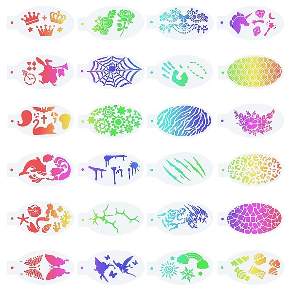 PandaHall Plastic Face Paint Stencils, Body Facial Painting Tattoo Painting Templates for School Home Party, Mixed Patterns, 7.5x14x0.01cm...
PandaHall Plastic Face Paint Stencils, Body Facial Painting Tattoo Painting Templates for School Home Party, Mixed Patterns, 7.5x14x0.01cm...
