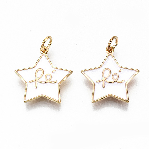 PandaHall Brass Enamel Pendants, with Jump Ring, Nickel Free, Real 18K Gold Plated, Star, White, 19x17x2mm, Jump Ring: 5x1mm, 3mm Inner...
PandaHall Brass Enamel Pendants, with Jump Ring, Nickel Free, Real 18K Gold Plated, Star, White, 19x17x2mm, Jump Ring: 5x1mm, 3mm Inner...