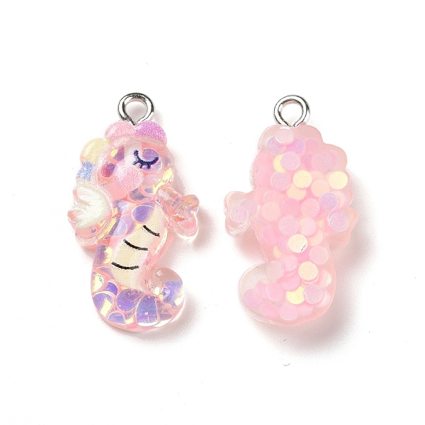PandaHall Transparent Resin Pendants, with Sequins and Platinum Tone Iron Loops, Sea Horse Charm, Pink, 25.5x14x5.5mm, Hole: 2mm Iron+Resin...
PandaHall Transparent Resin Pendants, with Sequins and Platinum Tone Iron Loops, Sea Horse Charm, Pink, 25.5x14x5.5mm, Hole: 2mm Iron+Resin...