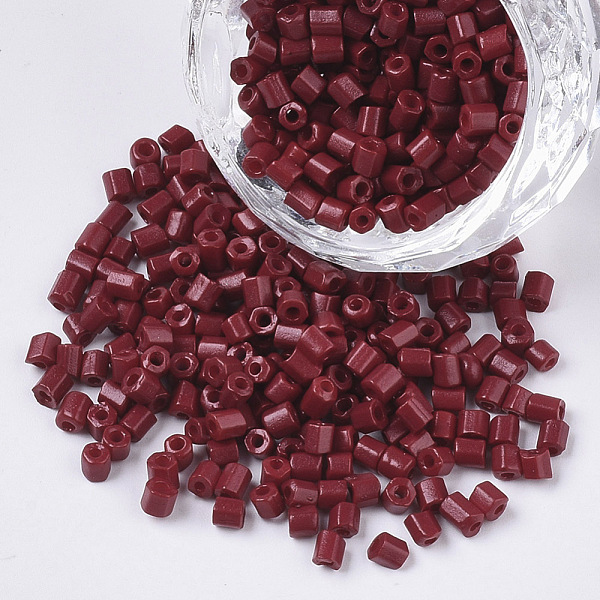 PandaHall 8/0 Two Cut Glass Seed Beads, Hexagon, Baking Paint, Dark Red, 2.5~3x2.5mm, Hole: 0.9mm, about 15000pcs/bag Glass Red
PandaHall 8/0 Two Cut Glass Seed Beads, Hexagon, Baking Paint, Dark Red, 2.5~3x2.5mm, Hole: 0.9mm, about 15000pcs/bag Glass Red