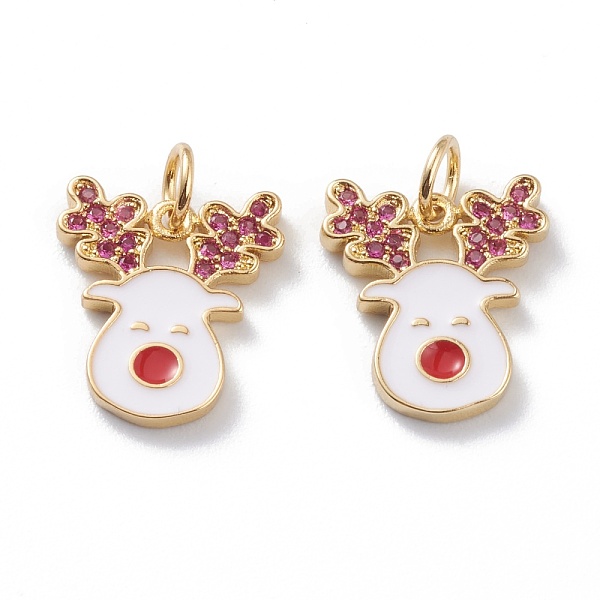 PandaHall Brass Micro Pave Cerise Cubic Zirconia Pendants, with White Enamel & Jump Rings, Long-Lasting Plated, For Christmas, Reindeer/Stag...
PandaHall Brass Micro Pave Cerise Cubic Zirconia Pendants, with White Enamel & Jump Rings, Long-Lasting Plated, For Christmas, Reindeer/Stag...