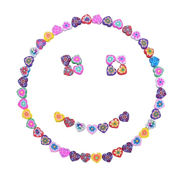 PandaHall 100Pcs Handmade Polymer Clay Beads, Heart with Flower Pattern, Mixed Color, 10x10.5x5mm, Hole: 2.5mm Polymer Clay Heart Multicolor
PandaHall 100Pcs Handmade Polymer Clay Beads, Heart with Flower Pattern, Mixed Color, 10x10.5x5mm, Hole: 2.5mm Polymer Clay Heart Multicolor