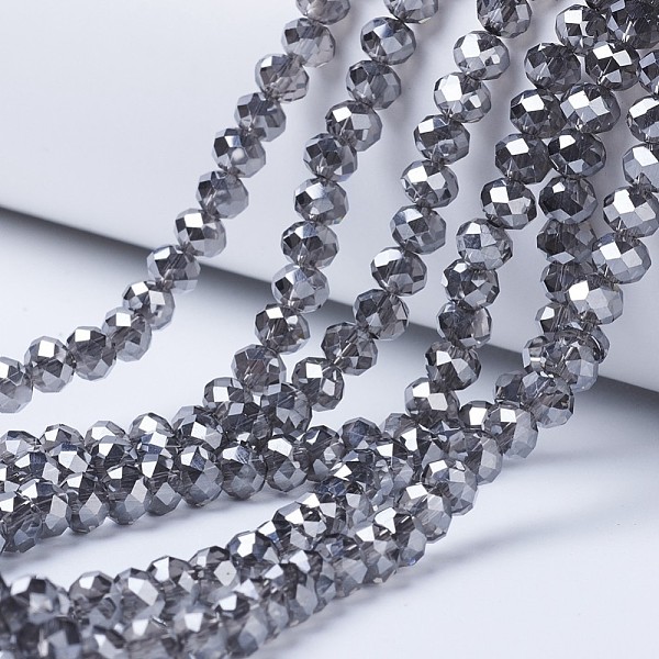 PandaHall Electroplate Transparent Glass Beads Strands, Full Rainbow Plated, Faceted, Rondelle, Gray, 6x5mm, Hole: 1mm, about...
PandaHall Electroplate Transparent Glass Beads Strands, Full Rainbow Plated, Faceted, Rondelle, Gray, 6x5mm, Hole: 1mm, about...