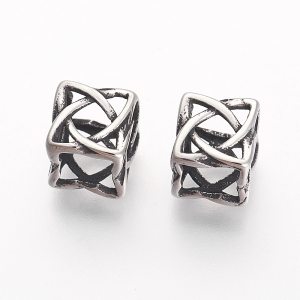 PandaHall 304 Stainless Steel Beads, Cube, Hollow, Antique Silver, 8.5x8.5x8.5mm, Hole: 5x6mm 304 Stainless Steel Cube
PandaHall 304 Stainless Steel Beads, Cube, Hollow, Antique Silver, 8.5x8.5x8.5mm, Hole: 5x6mm 304 Stainless Steel Cube