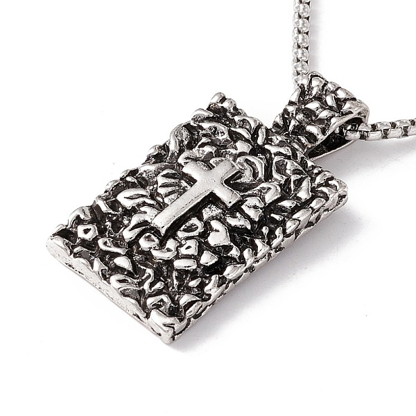 PandaHall Alloy Rectangle with Cross Pendant Necklace with 201 Stainless Steel Box Chains, Gothic Jewelry for Men Women, Antique Silver &...
PandaHall Alloy Rectangle with Cross Pendant Necklace with 201 Stainless Steel Box Chains, Gothic Jewelry for Men Women, Antique Silver &...