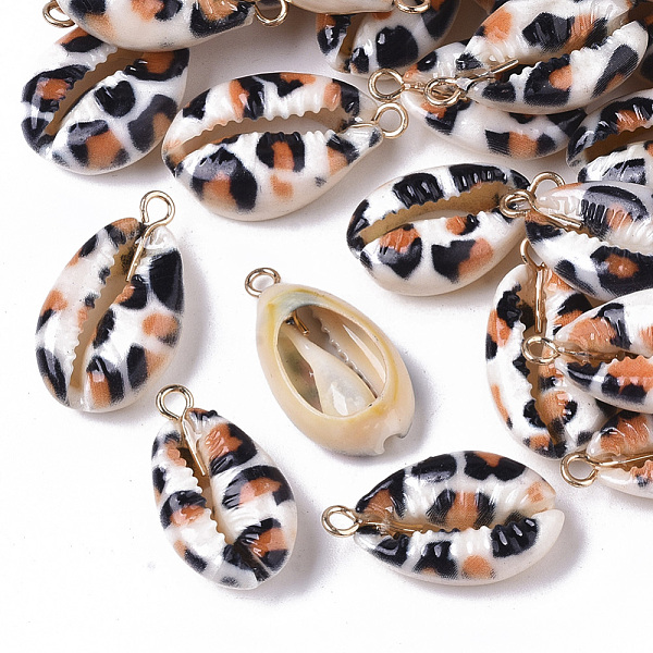 PandaHall Printed Natural Cowrie Shell Pendants, with Golden Plated Brass Loop, Leopard Print Pattern, Peru, 19~23x11~13x6.5~7.5mm, Hole..., Brown
PandaHall Printed Natural Cowrie Shell Pendants, with Golden Plated Brass Loop, Leopard Print Pattern, Peru, 19~23x11~13x6.5~7.5mm, Hole..., Brown