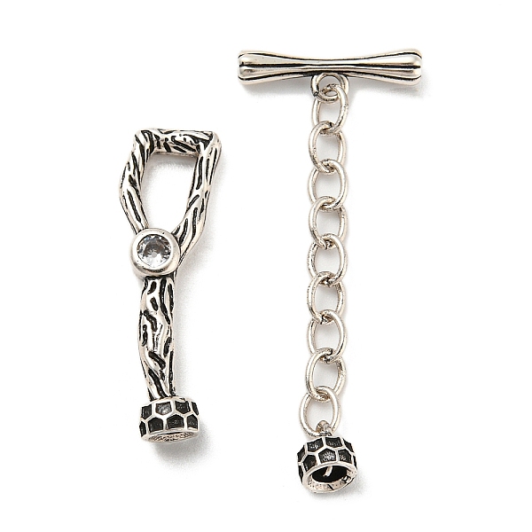 PandaHall Eco-Friendly Brass Pave Clear Cubic Zirconia Toggle Clasps with Extended Chains, Cadmium Free & Lead Free, Antique Silver, O...
PandaHall Eco-Friendly Brass Pave Clear Cubic Zirconia Toggle Clasps with Extended Chains, Cadmium Free & Lead Free, Antique Silver, O...